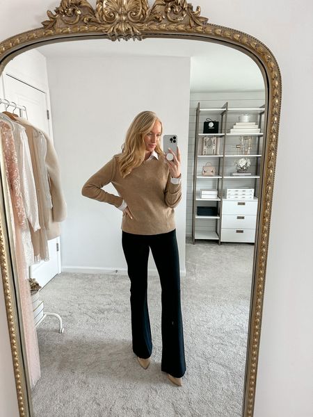 Classic workwear outfit featuring the new Spanx collection! Loving this flare style to pair with a neutral sweater  

#LTKSeasonal #LTKworkwear #LTKunder100