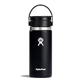 Hydro Flask Water Bottle - Insulated Stainless Steel - Wide Mouth Sip Lid, Non Spill, Leakproof in 16 Oz Black | Amazon (US)