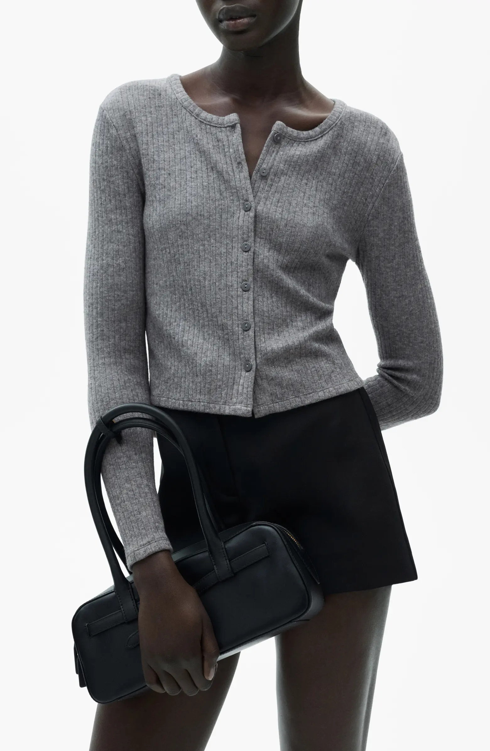 MANGO Rib Button-Up Cardigan | Nordstrom | Nordstrom