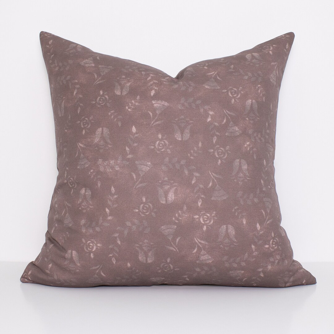 Mauve Floral Pillow Cover, Maroon Double Sided Throw Pillow, Wildflower Burgundy Lumbar, Designer... | Etsy (US)