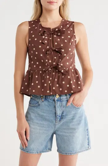 Polka Dot Front Bow Cotton Tank | Nordstrom Rack