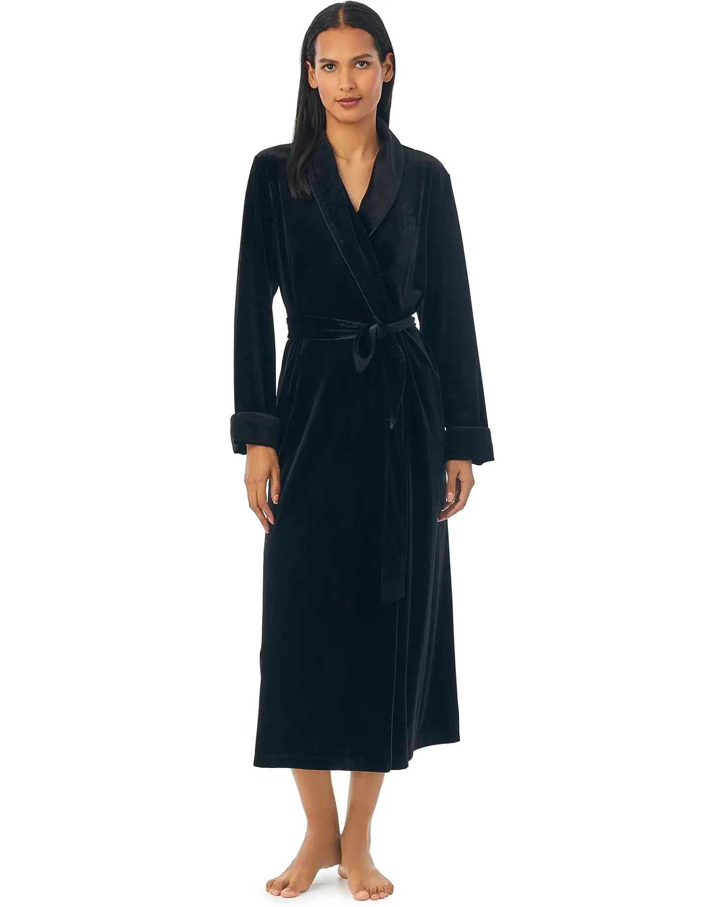 LAUREN Ralph Lauren Velvet Long Shawl Collar Robe | Zappos
