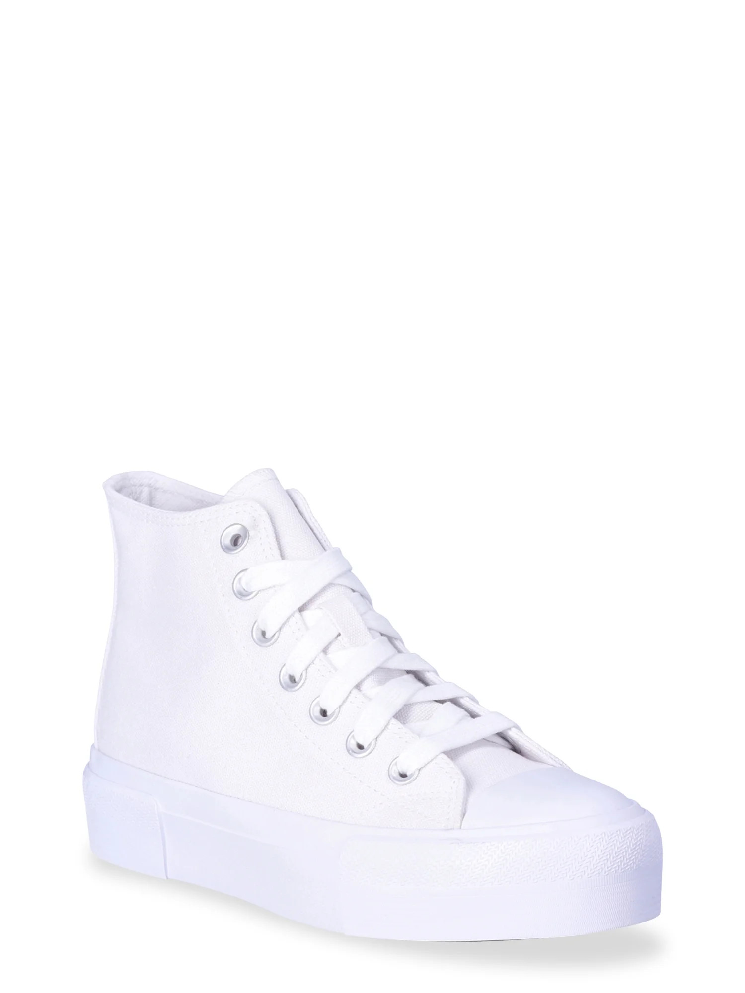 No Boundaries Platform Lace Up High Top Sneakers, Women’s | Walmart (US)
