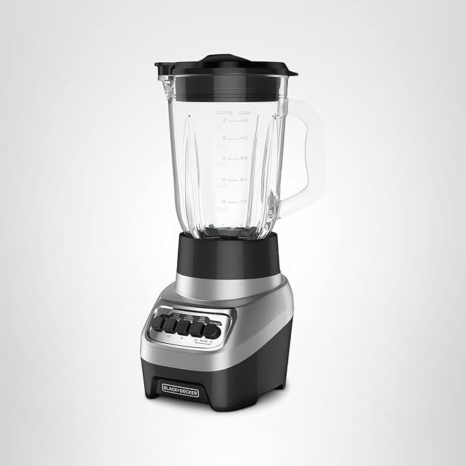 BLACK+DECKER PowerCrush Multi-Function Blender with 6-Cup Glass Jar, 4 Speed Settings, Silver | Amazon (US)