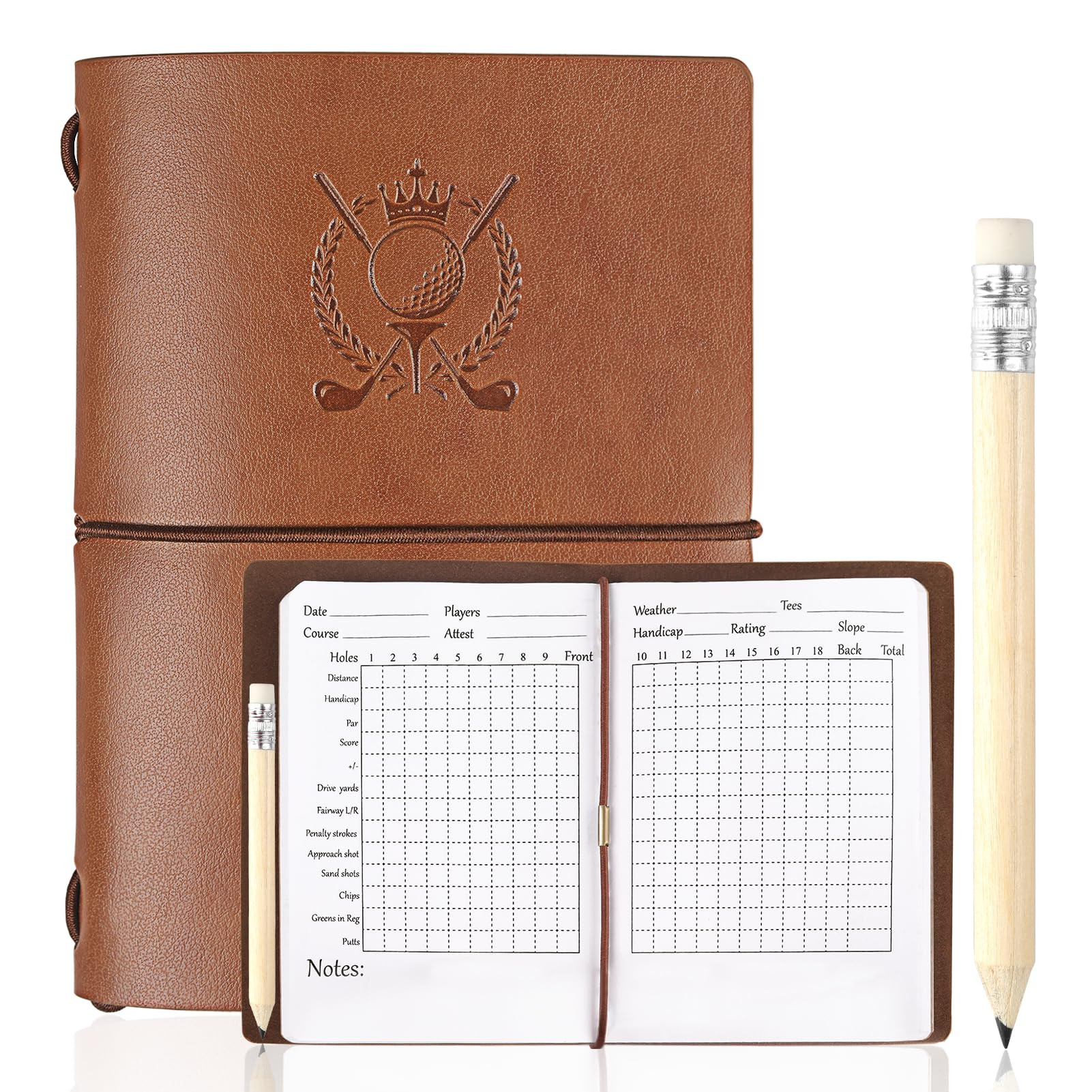 Archerest Golf Scorecard Book with Pencil, Waterproof Leather Golf Scorecard Notebook Log Journal... | Amazon (US)