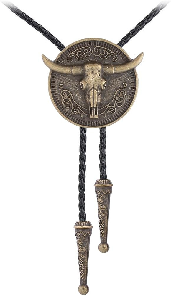 GelConnie Longhorn Bull Bolo Tie for Men Native American Western Cowboy Leather Necktie Bolo Neck... | Amazon (US)
