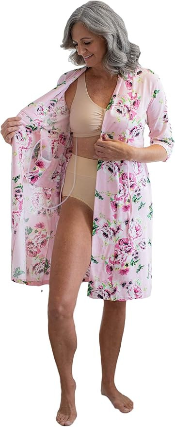 Gownies Post Surgery Mastectomy, Breast Cancer Recovery Robe with Internal Pockets | Amazon (US)