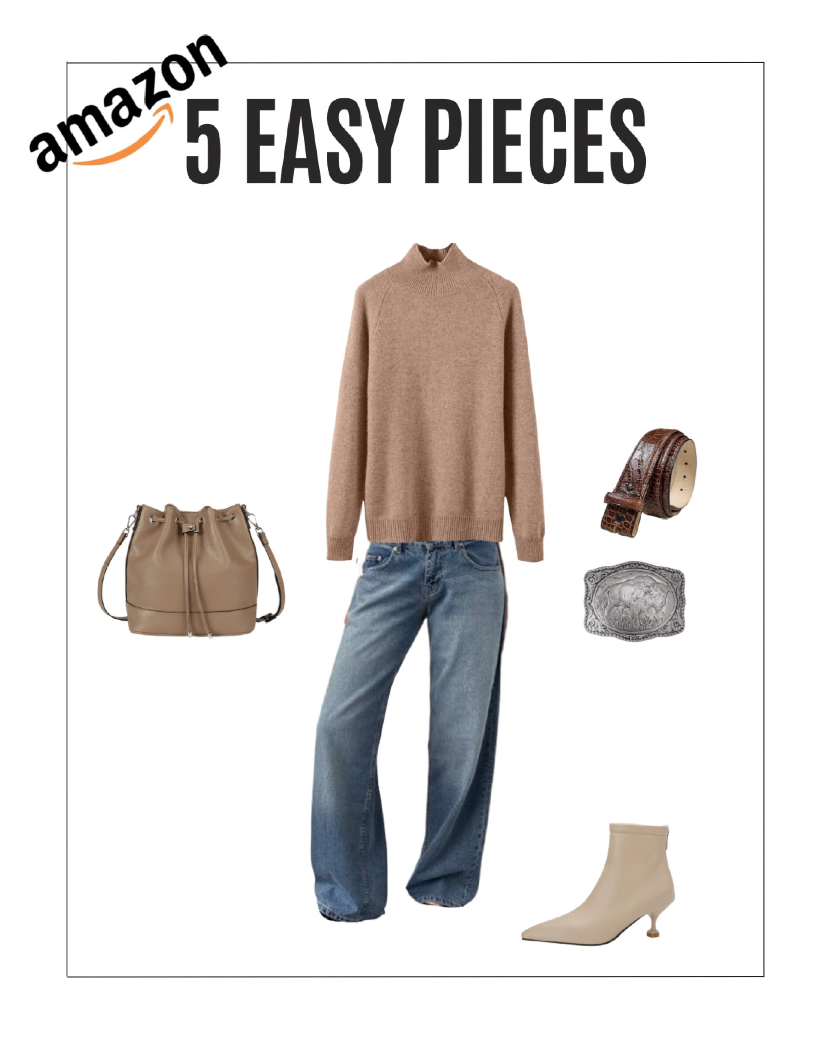 Amazon 5 Easy Pieces with the western belt & buckle! 

#LTKFindsUnder50 #LTKStyleTip #LTKFindsUnder100