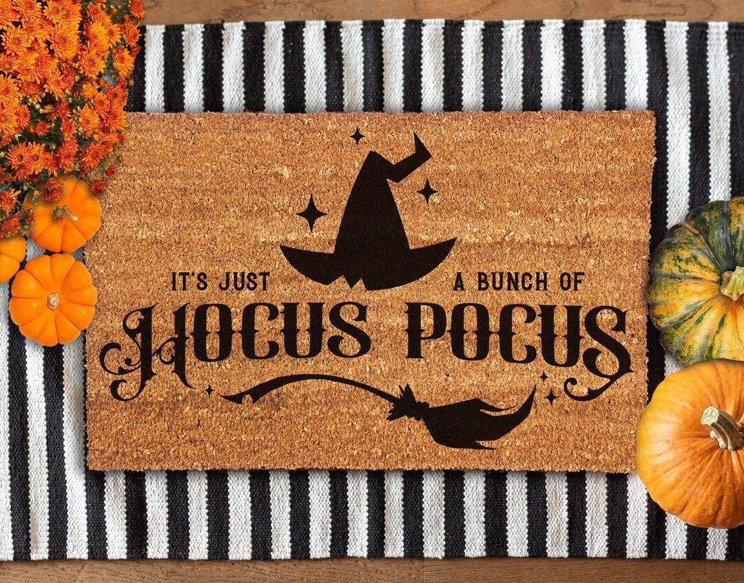 Hocus Pocus Welcome Door Mat, Autumn Themed Welcome Doormat, Autumn Door Mats, Fall Themed Doorma... | Etsy (US)