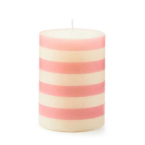 Pink Bands 4" Pillar Candle | MacKenzie-Childs