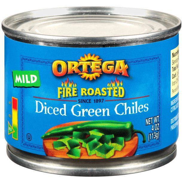 Ortega Fire Roasted Mild Diced Green Chile, 4 oz Can - Walmart.com | Walmart (US)