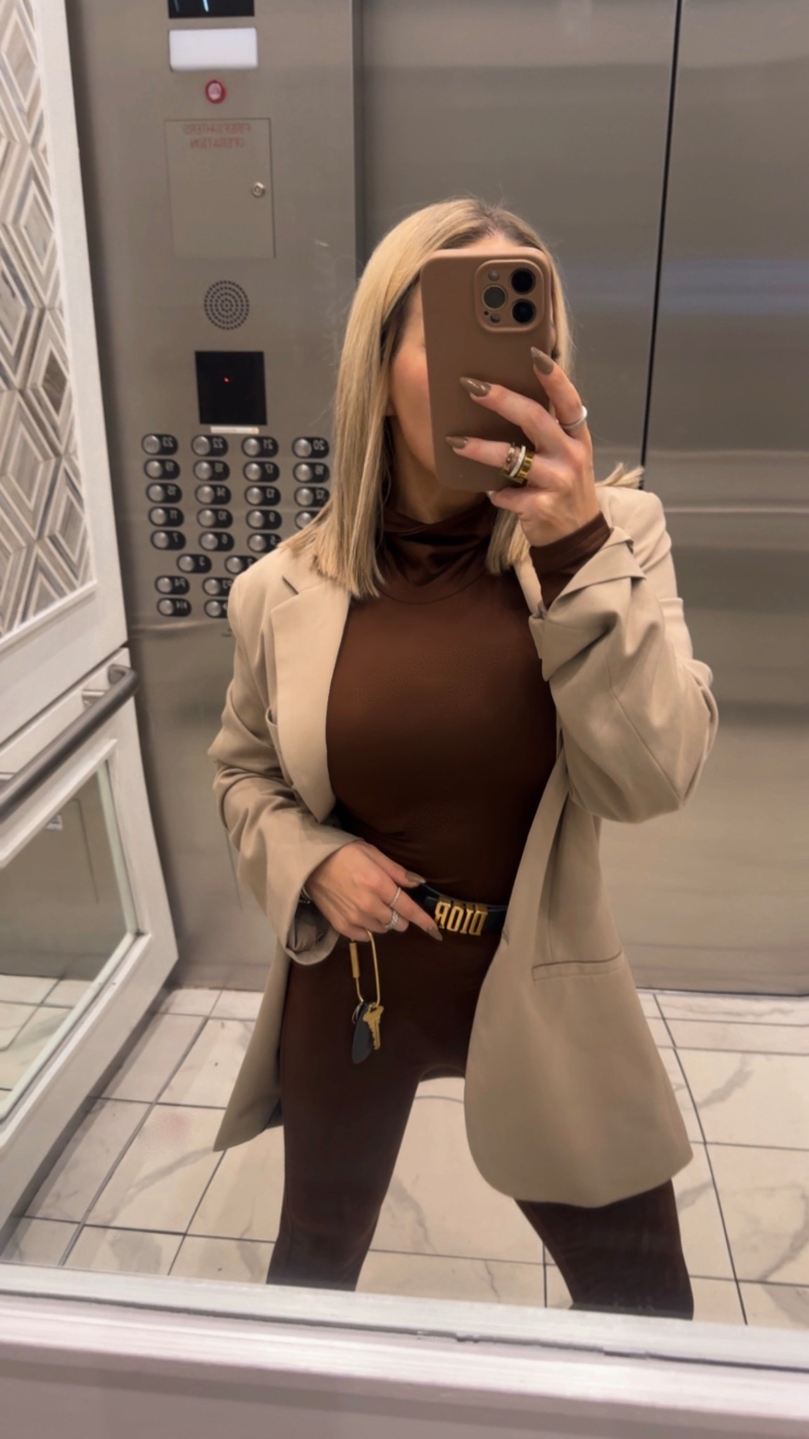 Friendsgiving outfit 🤎 butter soft catsuit paired with dior belt, nude blazer and nude louboutins 

#LTKParties #LTKootd #LTKHoliday