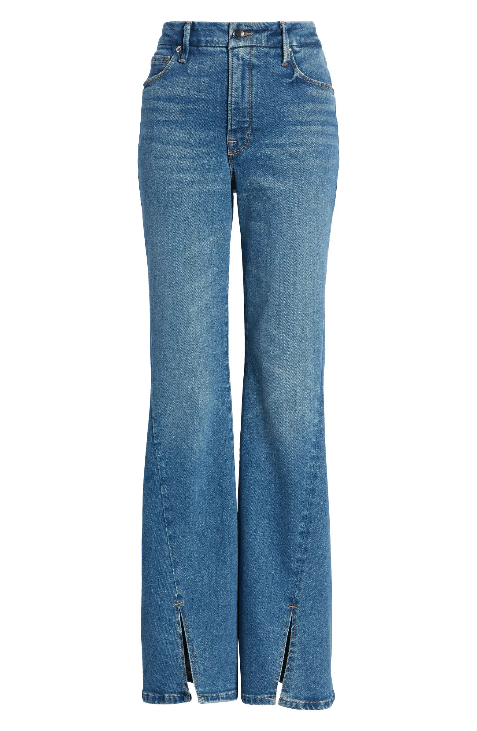 Good American Good Legs Flare Split Hem Jeans | Nordstrom | Nordstrom