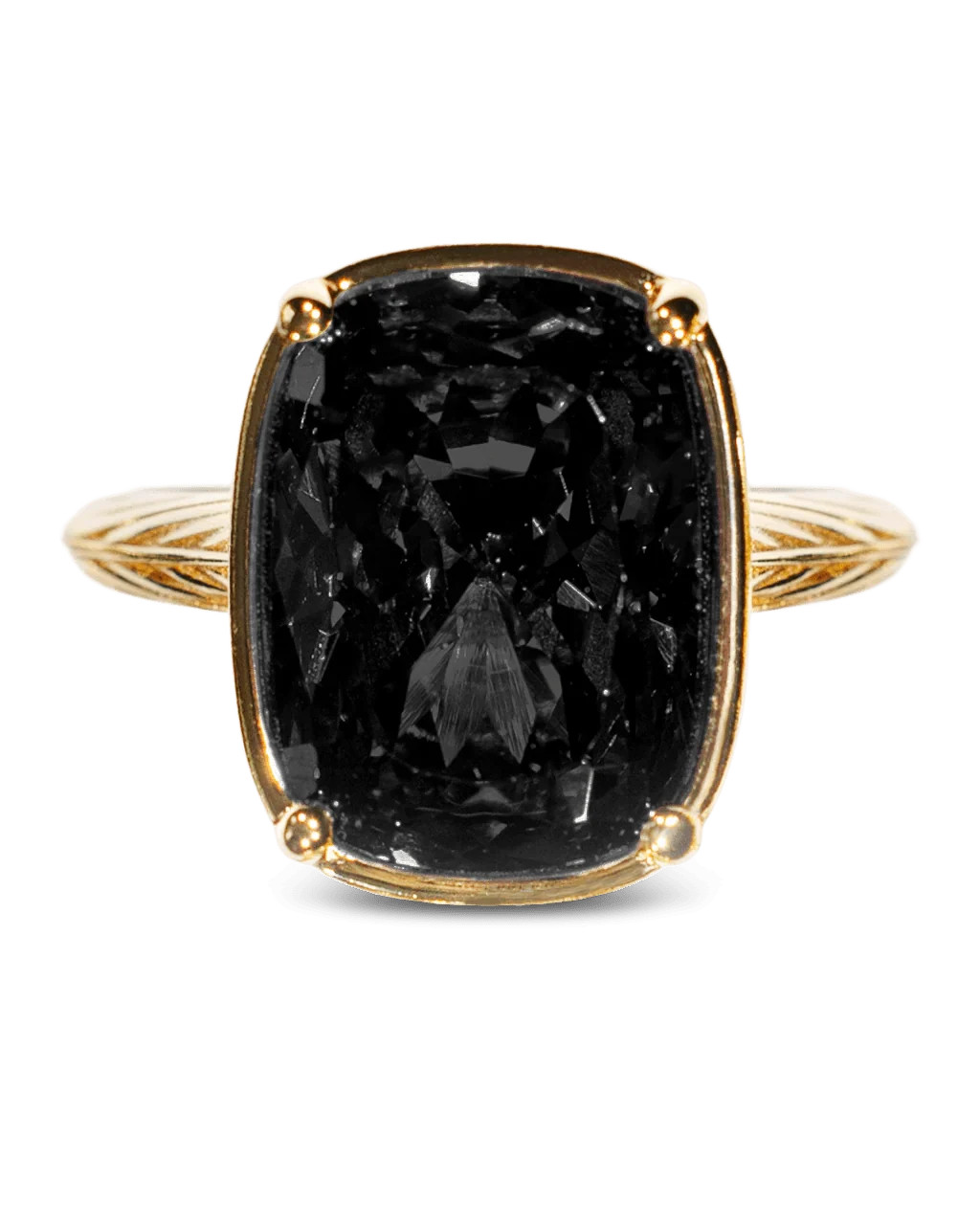 Sterling Silver Elongated Cushion Black CZ Cocktail Ring | Sterling Forever