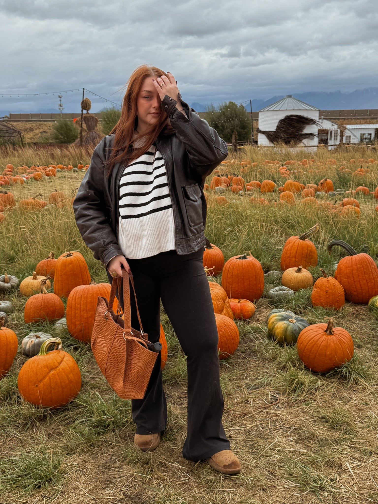 Got cozied up for a rainy trip to the pumpkin patch! My bag and leather jacket are thrifted, but I linked similar jackets! What are you wearing for your pumpkin patch outings?

#LTKMidsize #LTKSeasonal #LTKBump