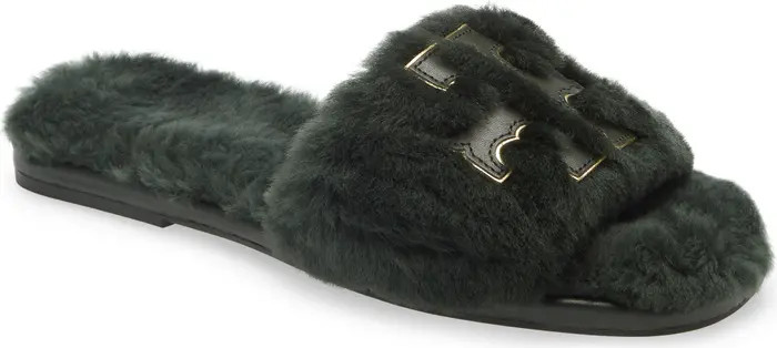 Double T Genuine Shearling Sport Slide Sandal | Nordstrom