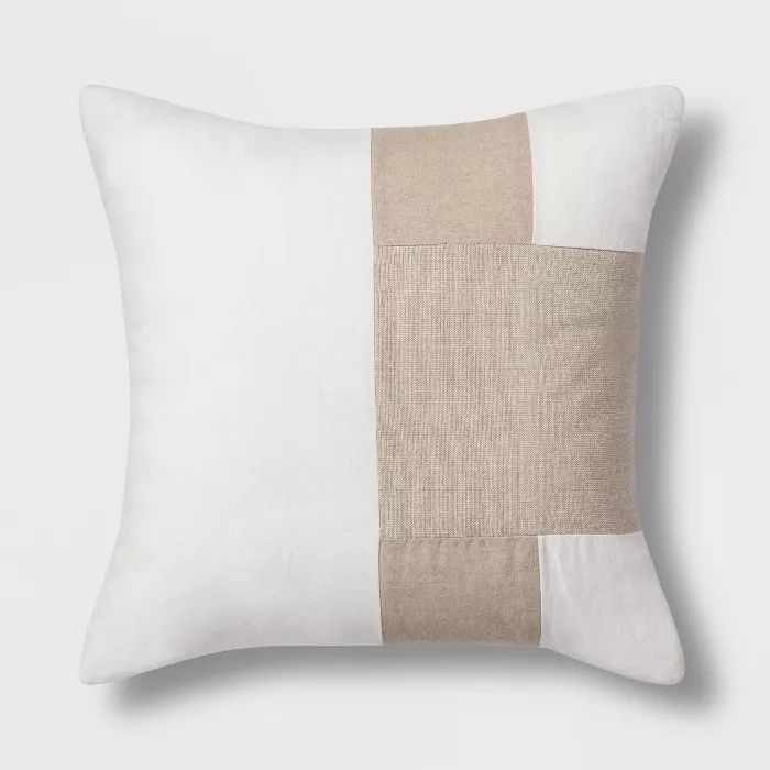 Colorblock Square Throw Pillow Neutral - Project 62™ | Target
