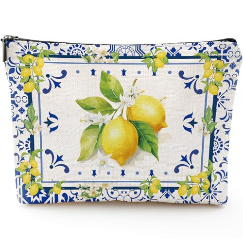 Sitsink Amalfi Coast Souvenir - South Italy Travel Makeup Bags, Lemon Themed Party Gifts for Girls Bachelorette Besties Bridesmaid, Italy Vacation Trip Cosmetic Pouch | Amazon (US)