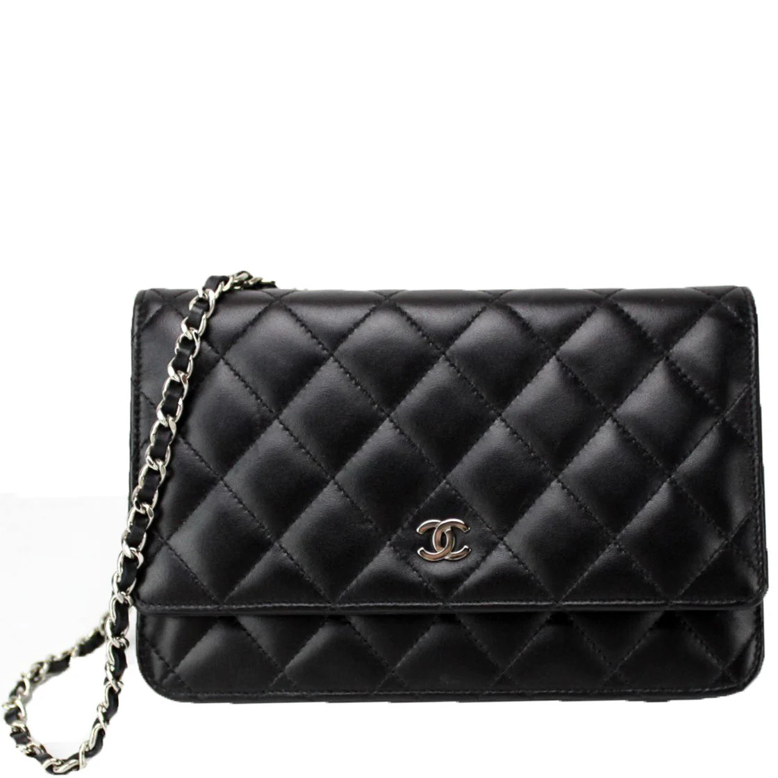 Wallet on Chain Quilted Lambskin (PL4) | Keeks Designer Handbags