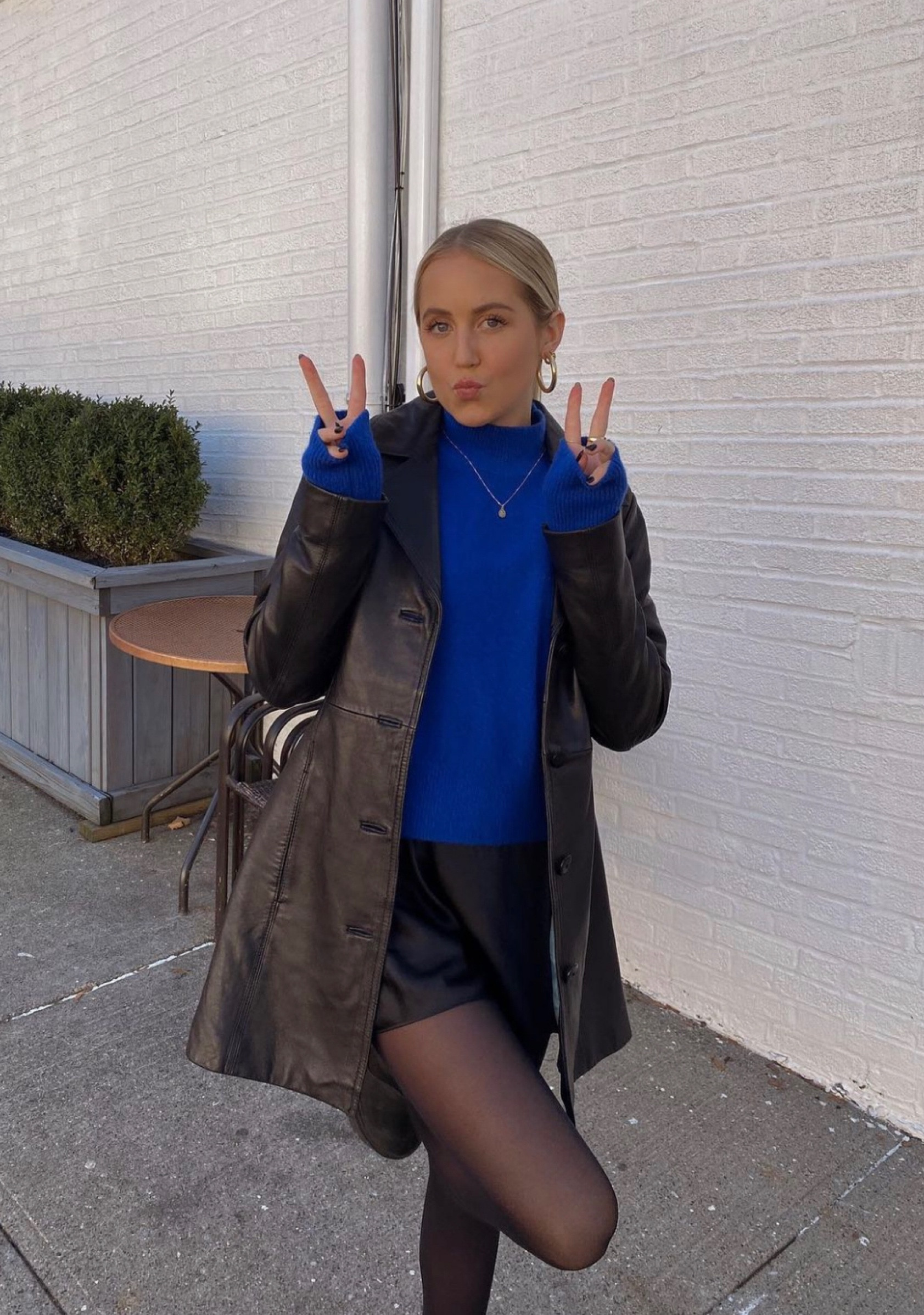 Oversized wool sweater
Leather blazer jacket 
Black slip dress
Mesh tights
Chunky Chelsea boots

#LTKSeasonal #LTKworkwear #LTKunder50