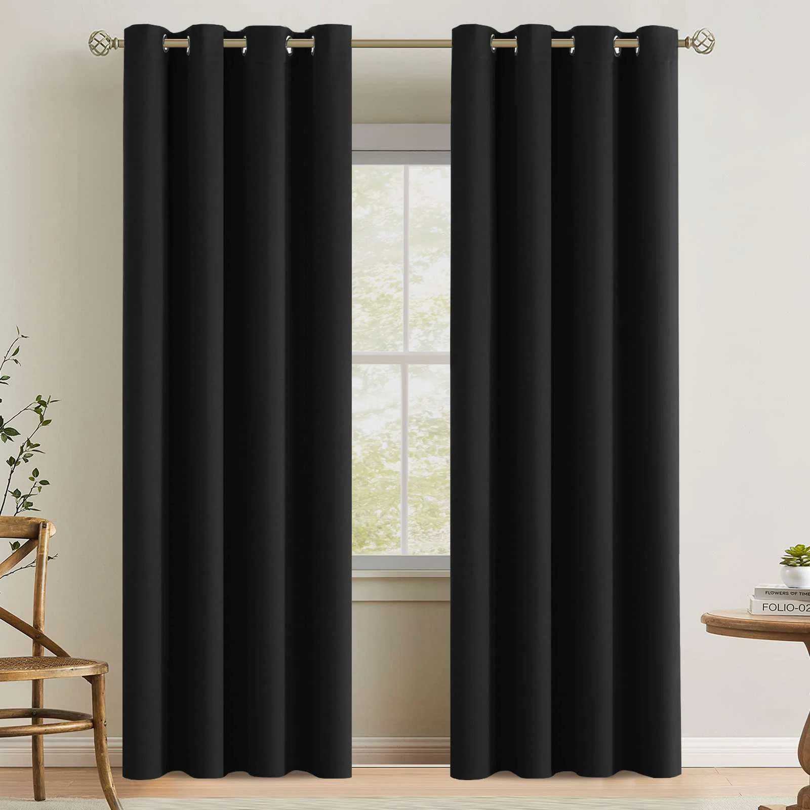 Blackout Curtains for Bedroom 42"/52" Wide Black Out Curtains Thermal Insulated 100”/120“/180... | Wayfair North America
