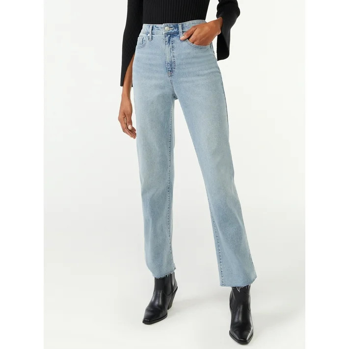Scoop Women's Benton High Rise Straight Ankle Jeans - Walmart.com | Walmart (US)