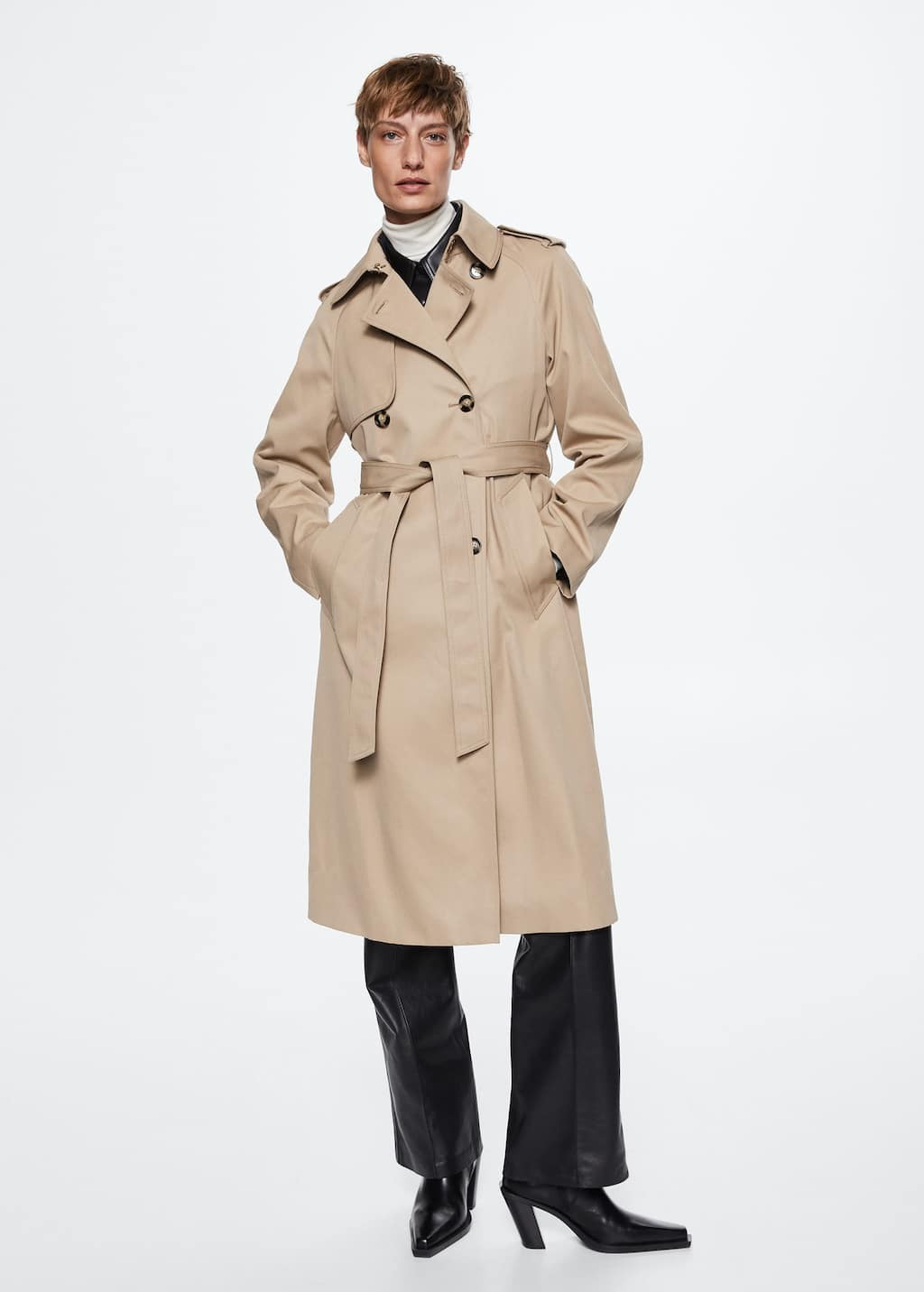 Trench coton haute performance -  Femme | Mango France | MANGO (FR)