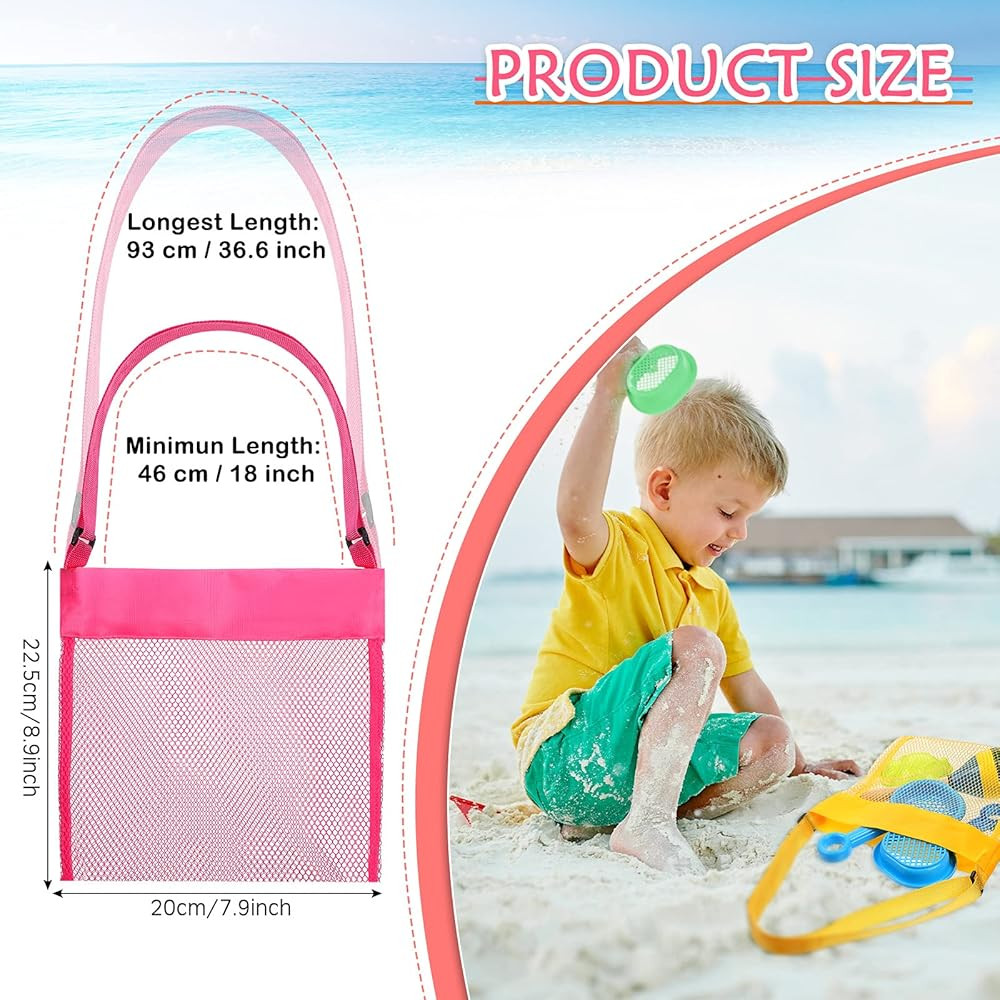 10 Pieces Shell Bag Mesh Seashell Bags Colorful Shell Collecting Bag Mesh Beach Bags with Sand Si... | Amazon (US)