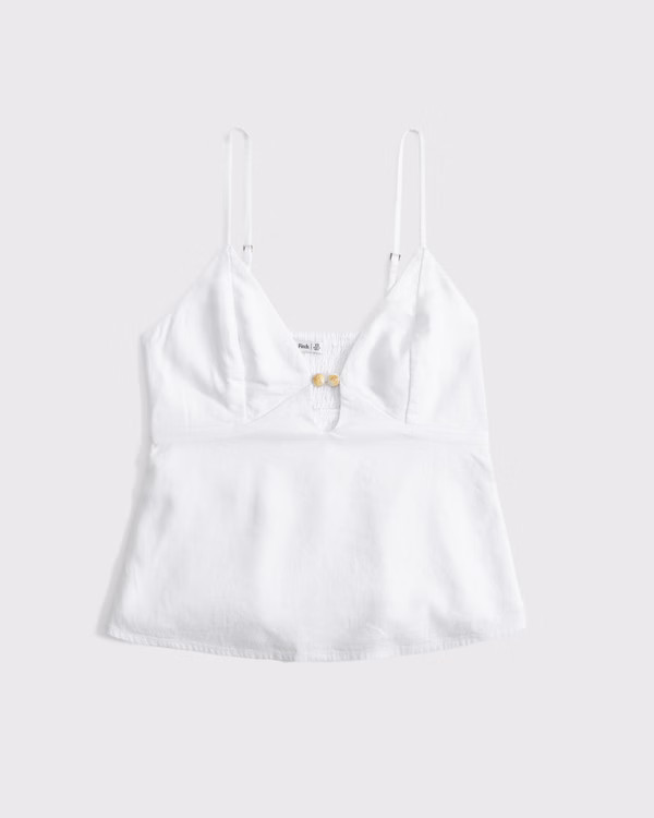 Women's Linen-Blend Beaded Cami | Women's New Arrivals | Abercrombie.com | Abercrombie & Fitch (US)