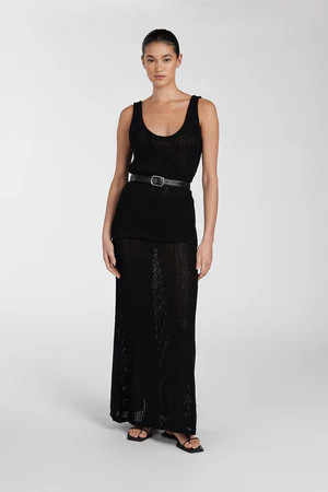 MARGOT BLACK CROCHET MIDI SKIRT | DISSH