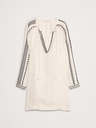 Embroidered Linen Peasant Dress | Banana Republic | Banana Republic (US)