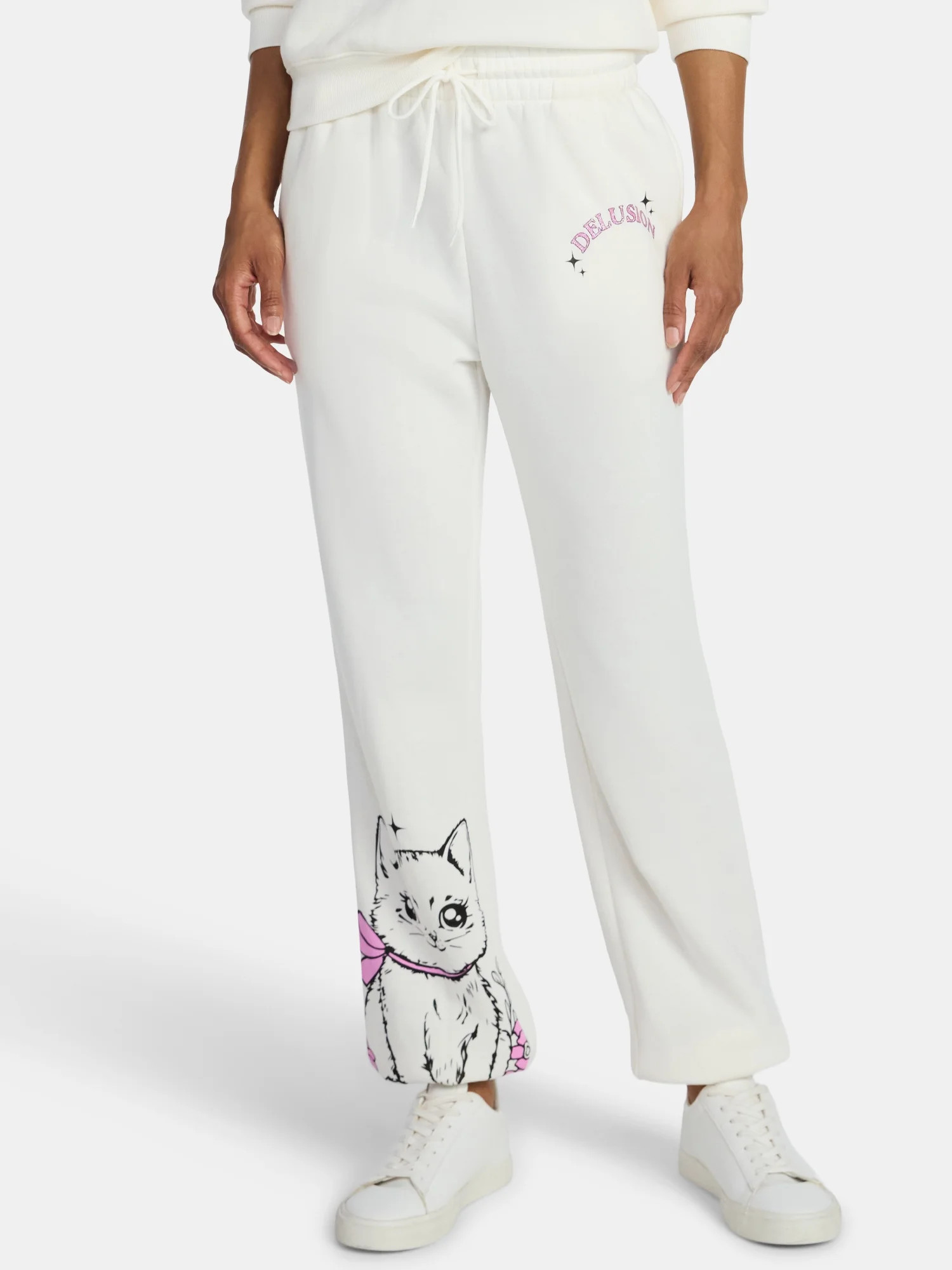 Delusions Consume Me Women's Graphic Fleece Joggers, 30'' Inseam, Sizes XXS-XXL | Walmart (US)