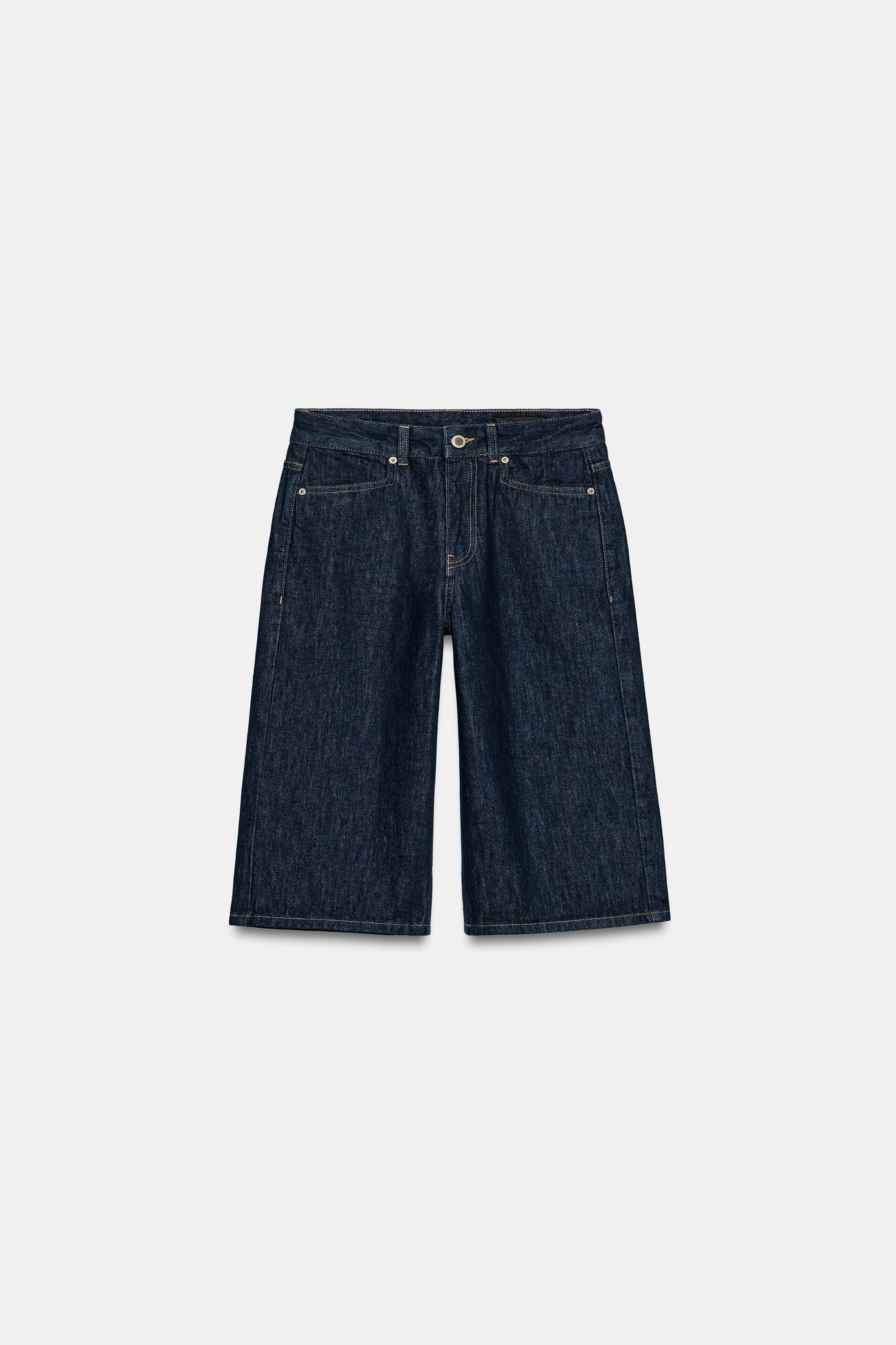 ZW COLLECTION MID-WAIST DENIM BERMUDA SHORTS | Zara UK