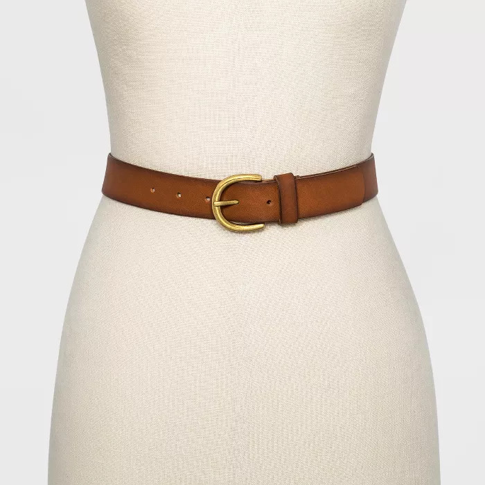 Women's Casual Skinny Leather Jean Belt with Single Prong Buckle - Universal Thread™ Co... | Target
