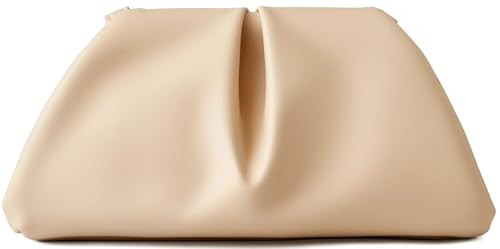 QIRACHIC Women's Clutch Purse,Beige Dumpling Crossbody Bag,Detachable Chain Shoulder Bag,Cloud Evening Clutch | Amazon (US)