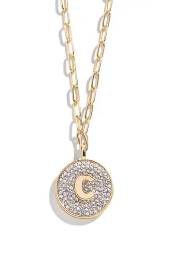 BaubleBar Pavé Initial Pendant Necklace in Gold C at Nordstrom Rack | Nordstrom Rack