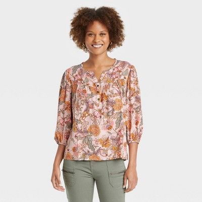 Women's Long Sleeve Button-Front Blouse - Knox Rose™ | Target