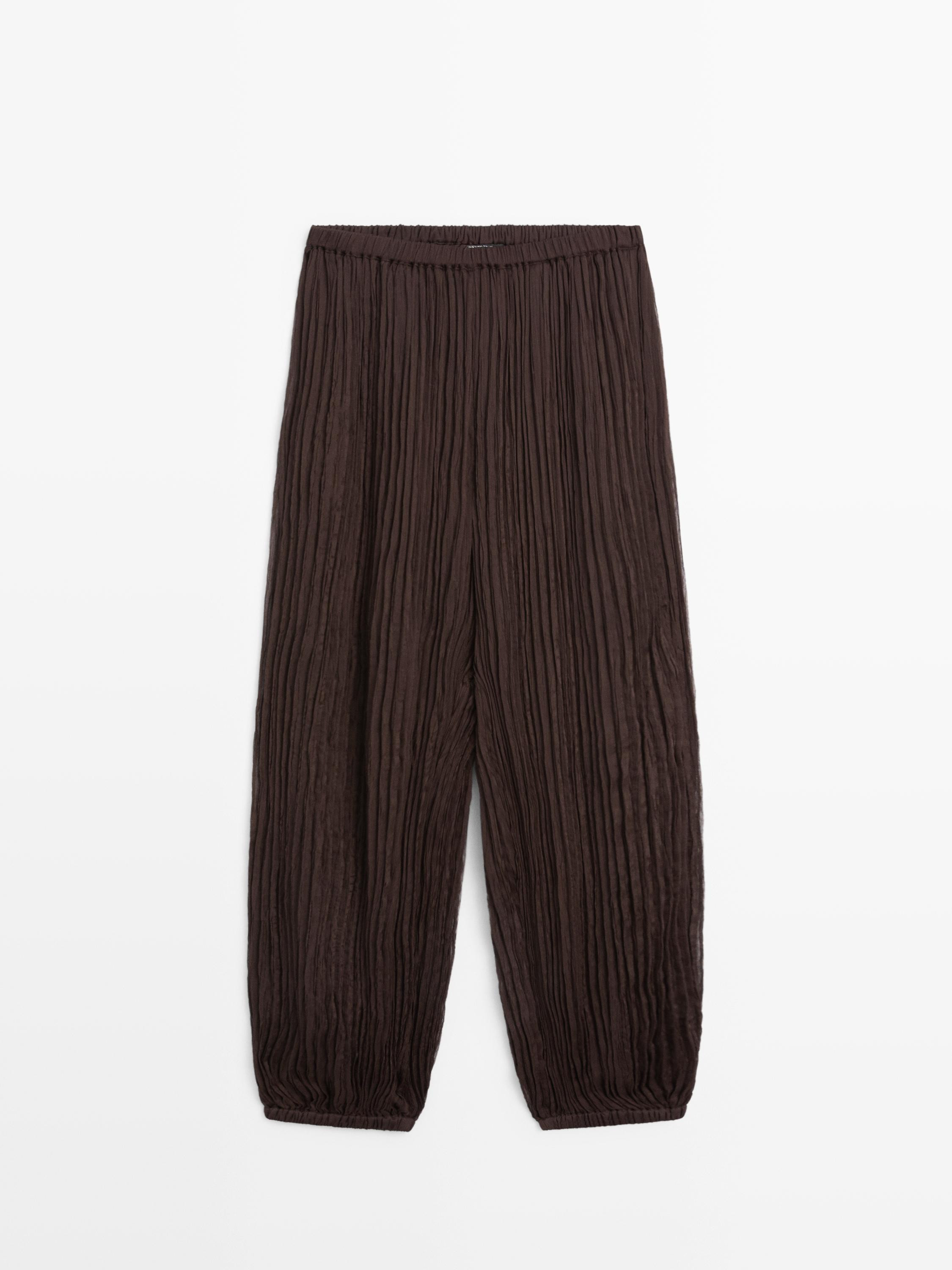 Pantalon bouffant détail plissé | Massimo Dutti FR