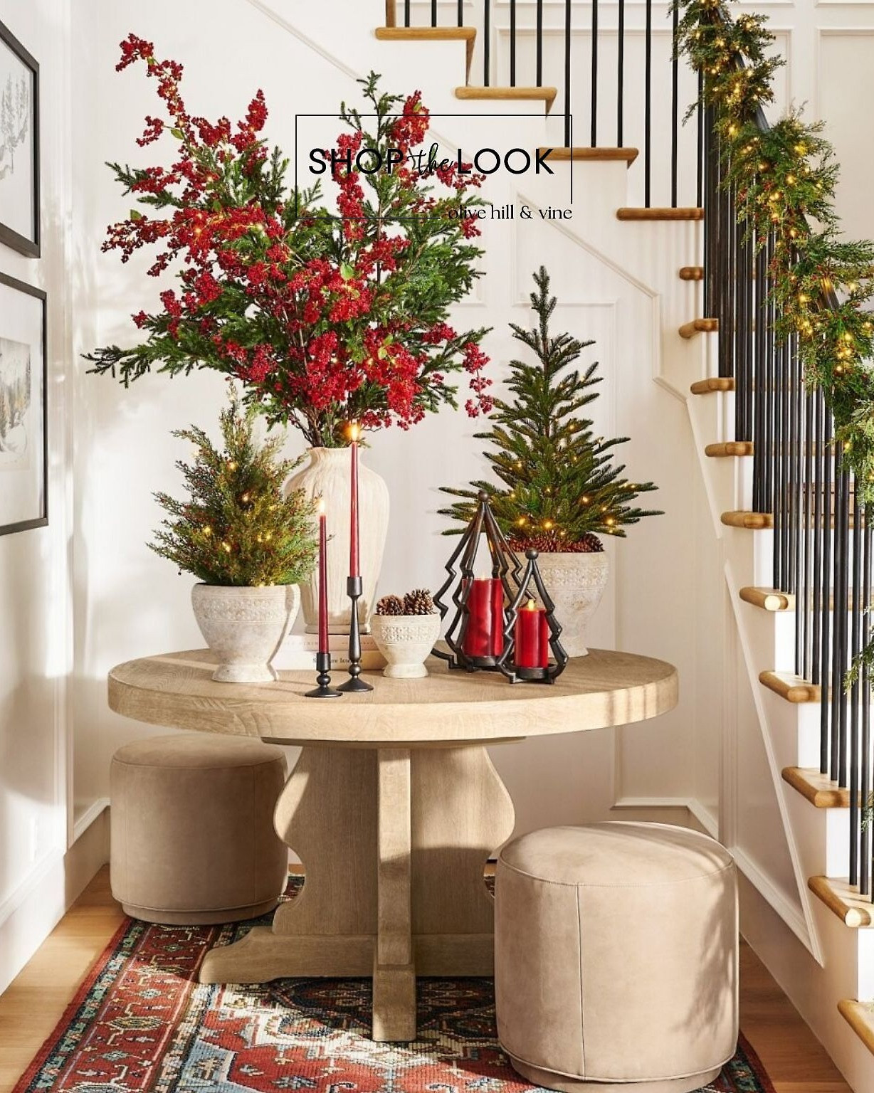 Holiday charm meets modern warmth in this beautifully styled nook. Layered greenery, soft neutrals, and rich pops of red bring a festive, welcoming feel to the entry without overpowering the space—perfectly curated for the season. 

 

#LTKHoliday #LTKSeasonal #LTKHome