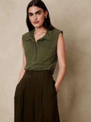 Crepe Henley | Banana Republic Factory