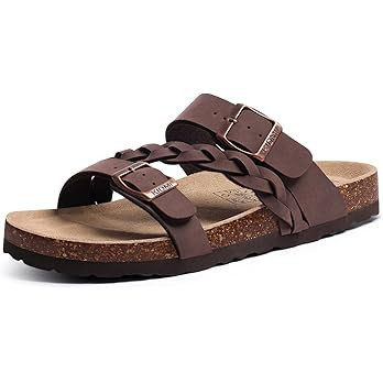 KIDMI Women's Cork Footbed Sandals with Arch Support Comfortable Slip-On Slide Sandals With Adjus... | Amazon (US)