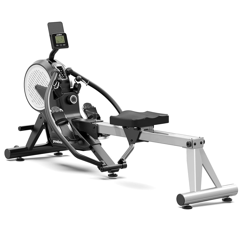 pooboo Rowing Machines for Home, Dual Wind & Magnetic Resistance, Foldable Row Machine 400 LB Wei... | Amazon (US)