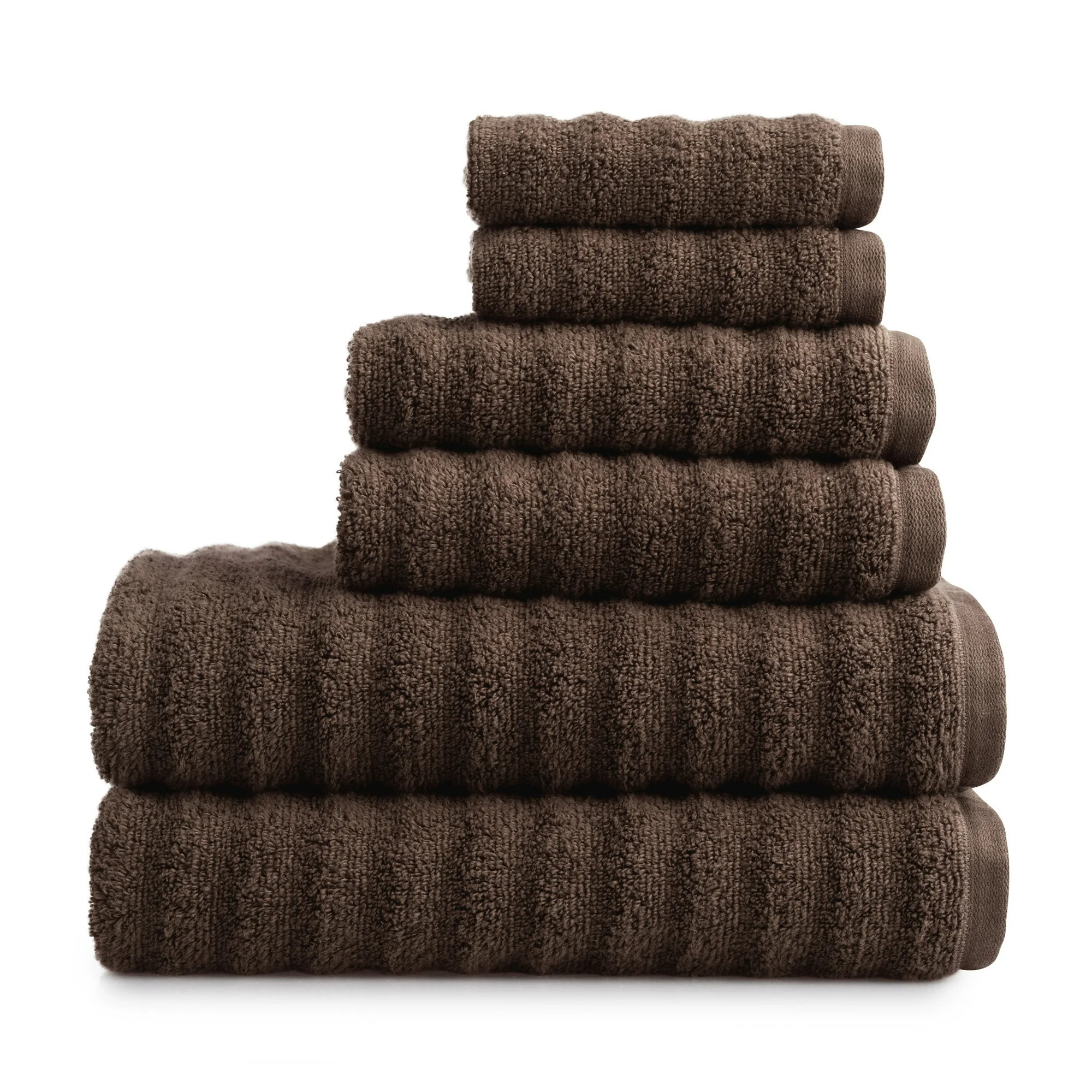 Mainstays Performance Cotton 6-Piece Bath Towel Set, Super Soft Quick Dry Fade Resistant, Texture... | Walmart (US)