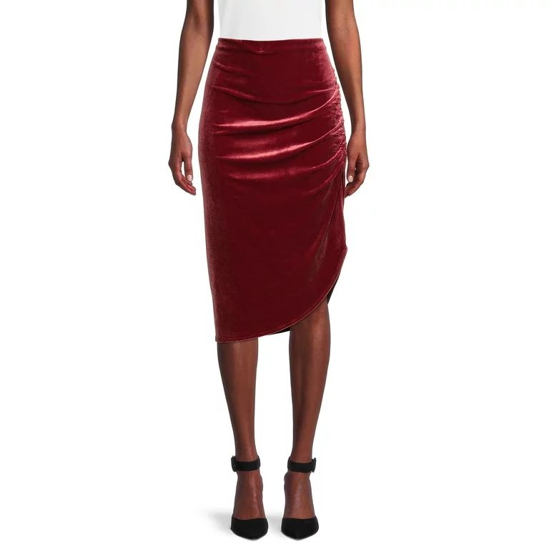 Time And Tru Women's Velvet Midi Skirt | Walmart (US)