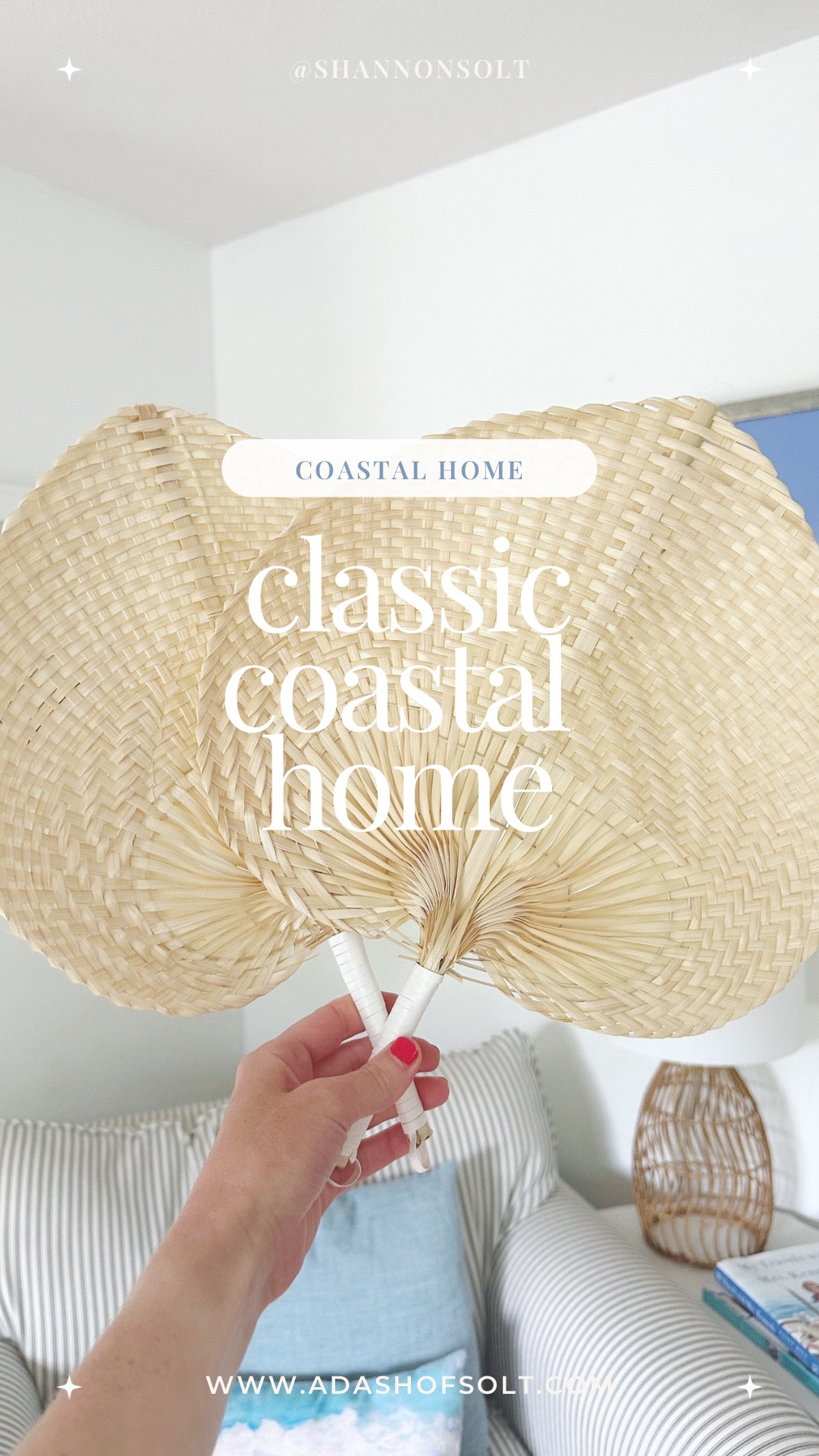 I have spent years staring at this blank wall unsure what to do with it and somehow in the last month this gorgeous rattan mirror and these handmade bamboo fans presented themselves to me.

I felt it the moment I saw these beautiful pieces of art that they were meant for this large wall. 

I’m so incredibly glad I wait for something that felt right to display here because now this entire wall brings me so much joy 🙌

Coastal home, coastal art, bamboo fans, bamboo, rattan mirror, cane mirror, coastal decor, coastal living, coastal inspired, coastal grandmother, blue and white home, preppy home, classic home, timeless home, Etsy find, made in Vietnam 

#coastalhome #bamboofans #bambooart #etsyfind #rattanmirror #coastalliving #coastaldecor #coastalart 

#LTKFindsUnder100 #LTKStyleTip #LTKHome