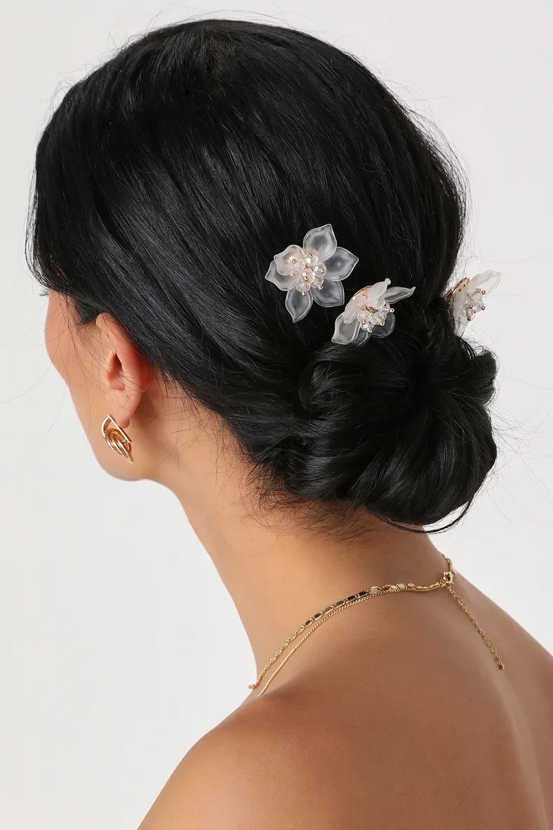 Made to Blossom Gold Floral Hair Pin Set | Lulus (US)