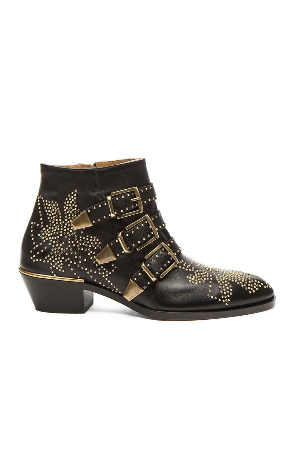 Chloe Susanna Leather Studded Booties in Black | FWRD 