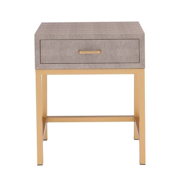 Durham Faux Shagreen 1-drawer End Table - Overstock - 27733419 | Bed Bath & Beyond
