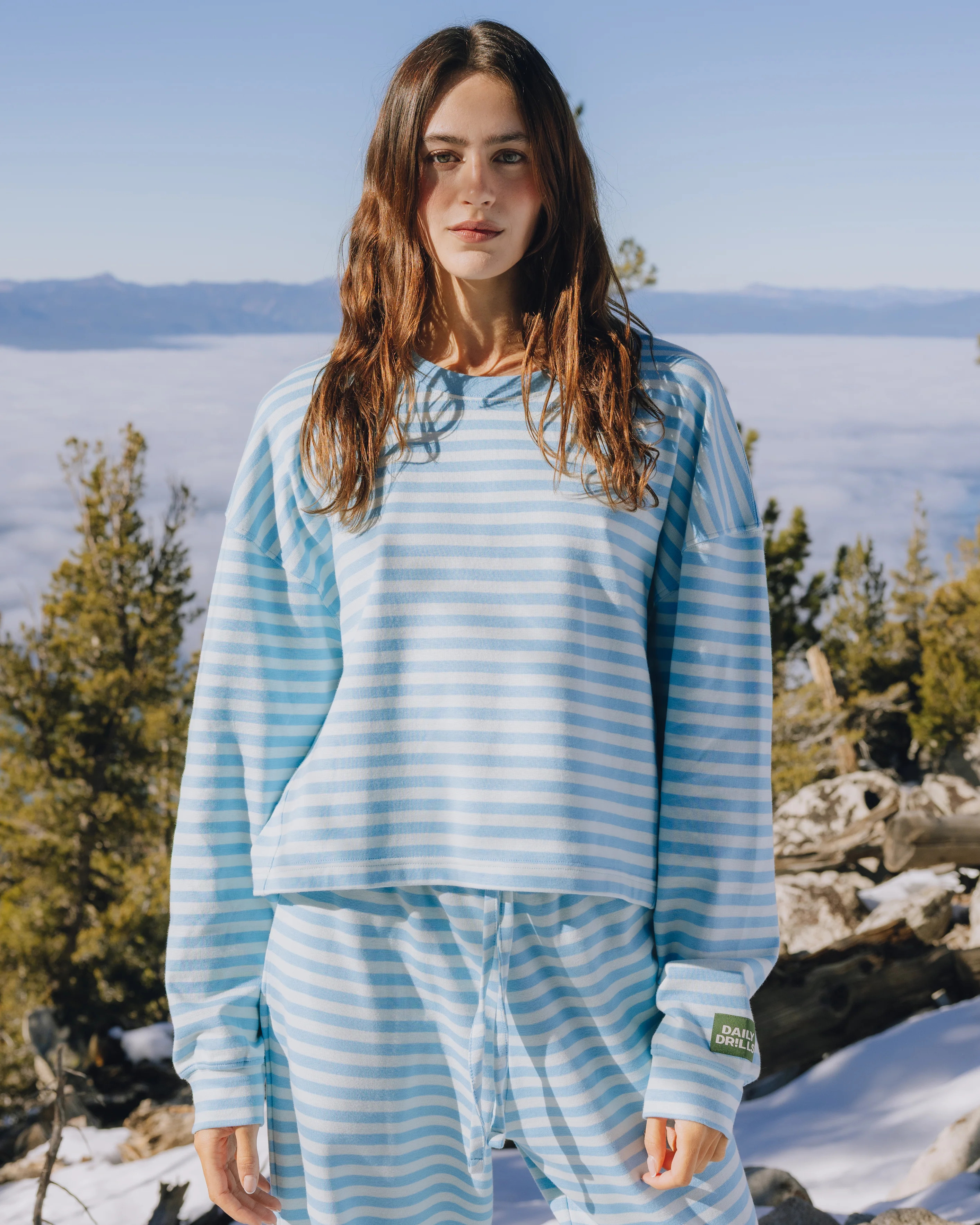 Striped Cotton Long Sleeve - Malibu + Lake Day Stripe | Daily Drills LLC