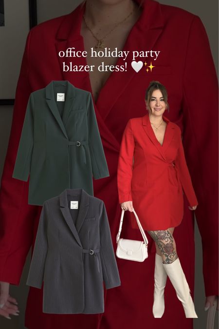 My new favorite blazer dress you will look great in for all the holiday parties🎄🌟🎁 Im wearing size Large Tall! 

#LTKmidsize #LTKHoliday #LTKworkwear